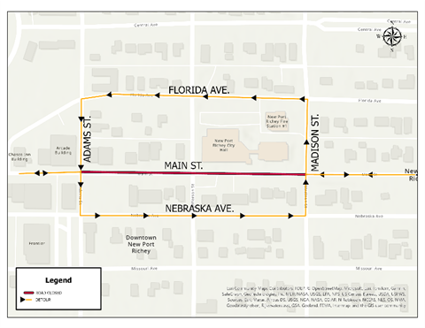 detour map showing route down florida avenue and nebraska avenue
