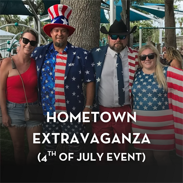 event goers in red, white and blue