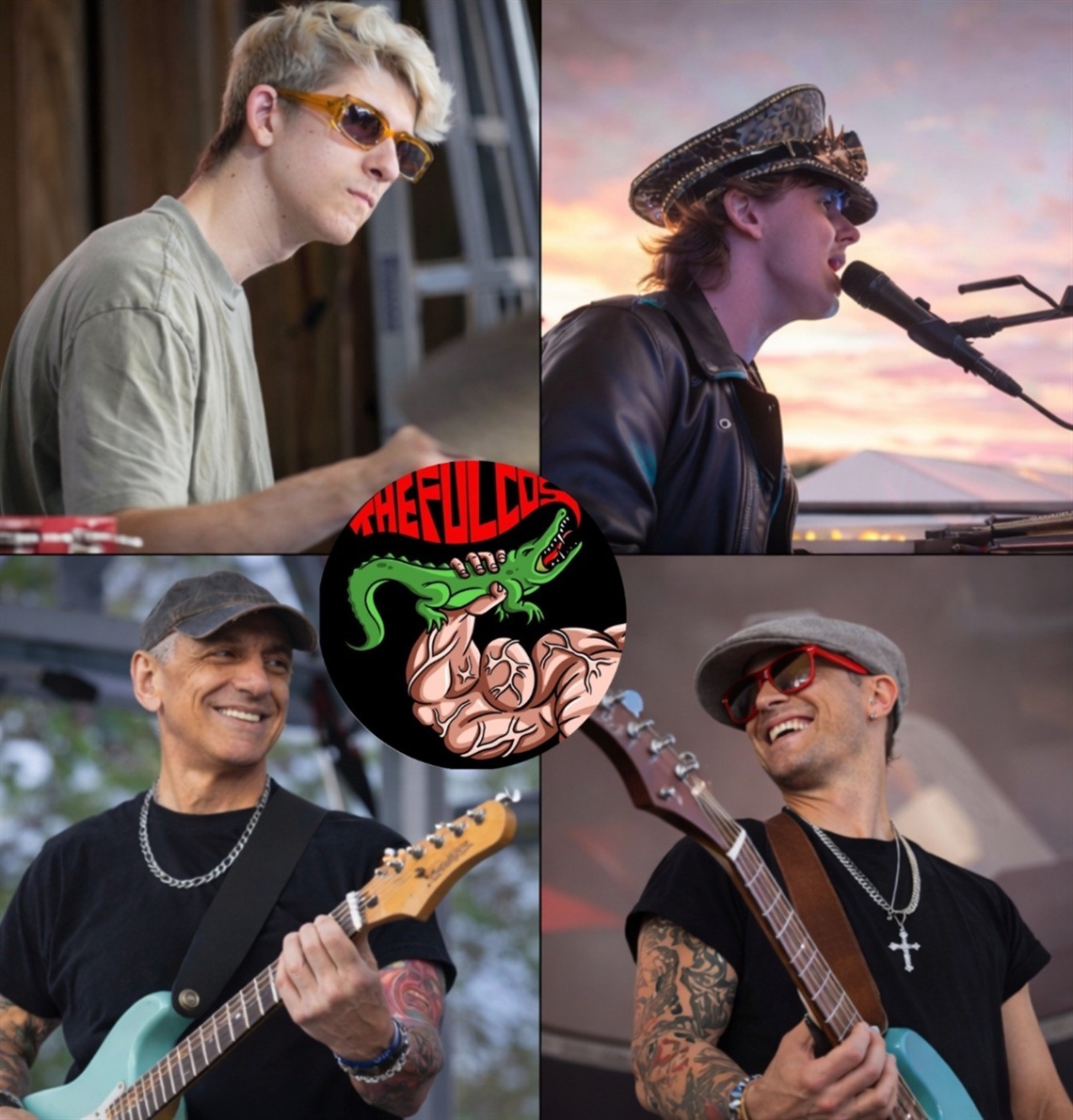 band members playing instruments