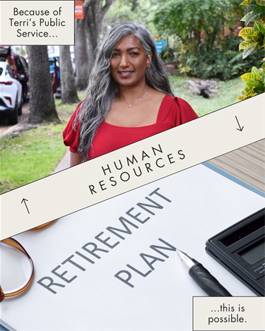 woman with image of retirement plan