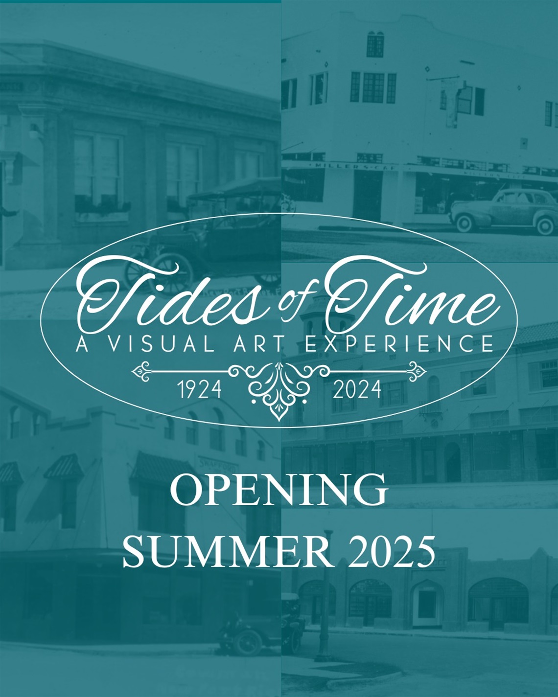 tides of time logo and images of historic downtown new port richey