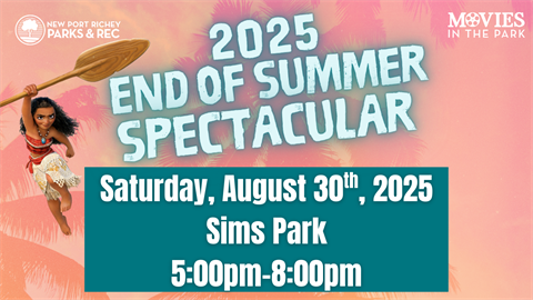 2025 End of Summer Spectacular event cover with pink tropical backdrop